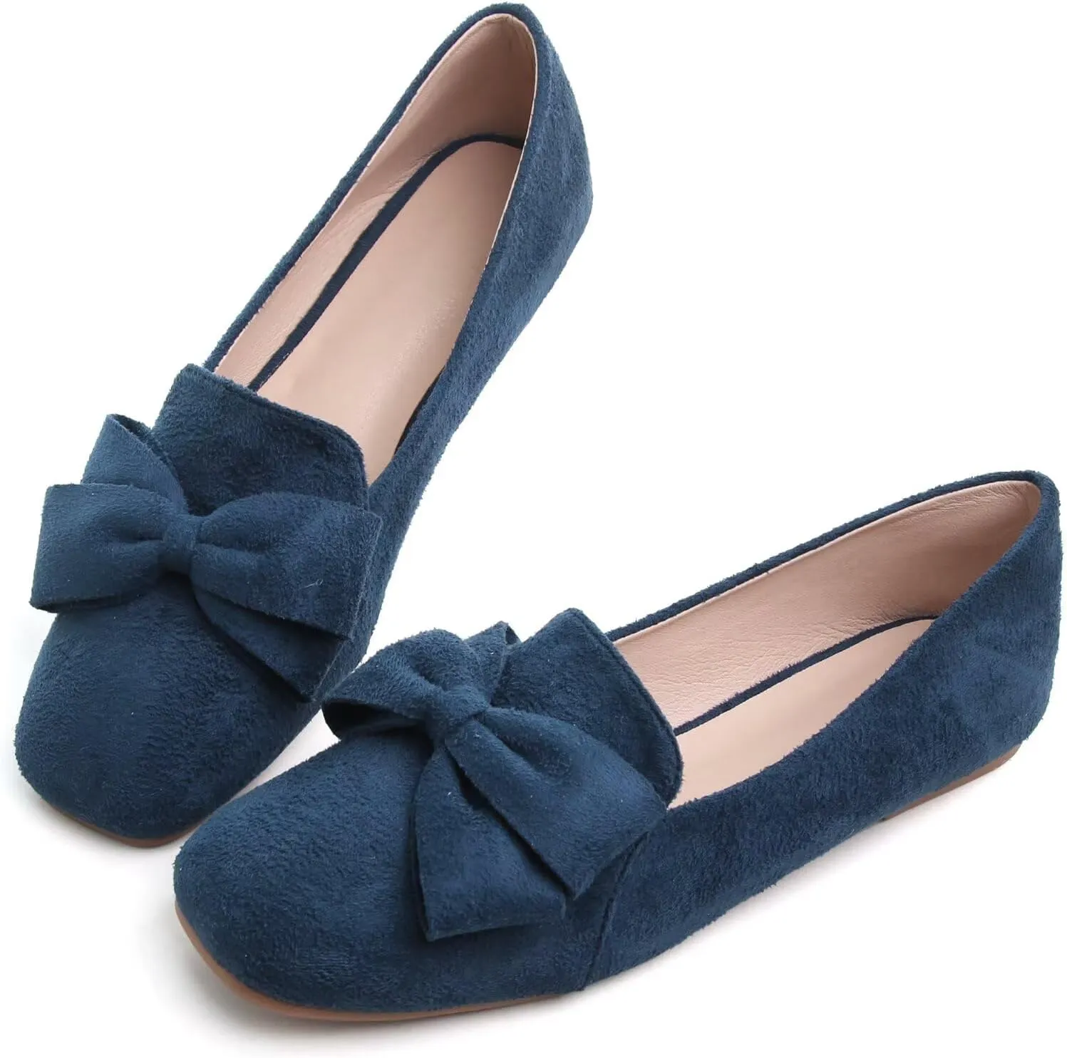SAILING LU Womens Bowknot Pointed Toe Shoes Comfortable Ballet Flats Slip on Loafers Dressy Flats for Party