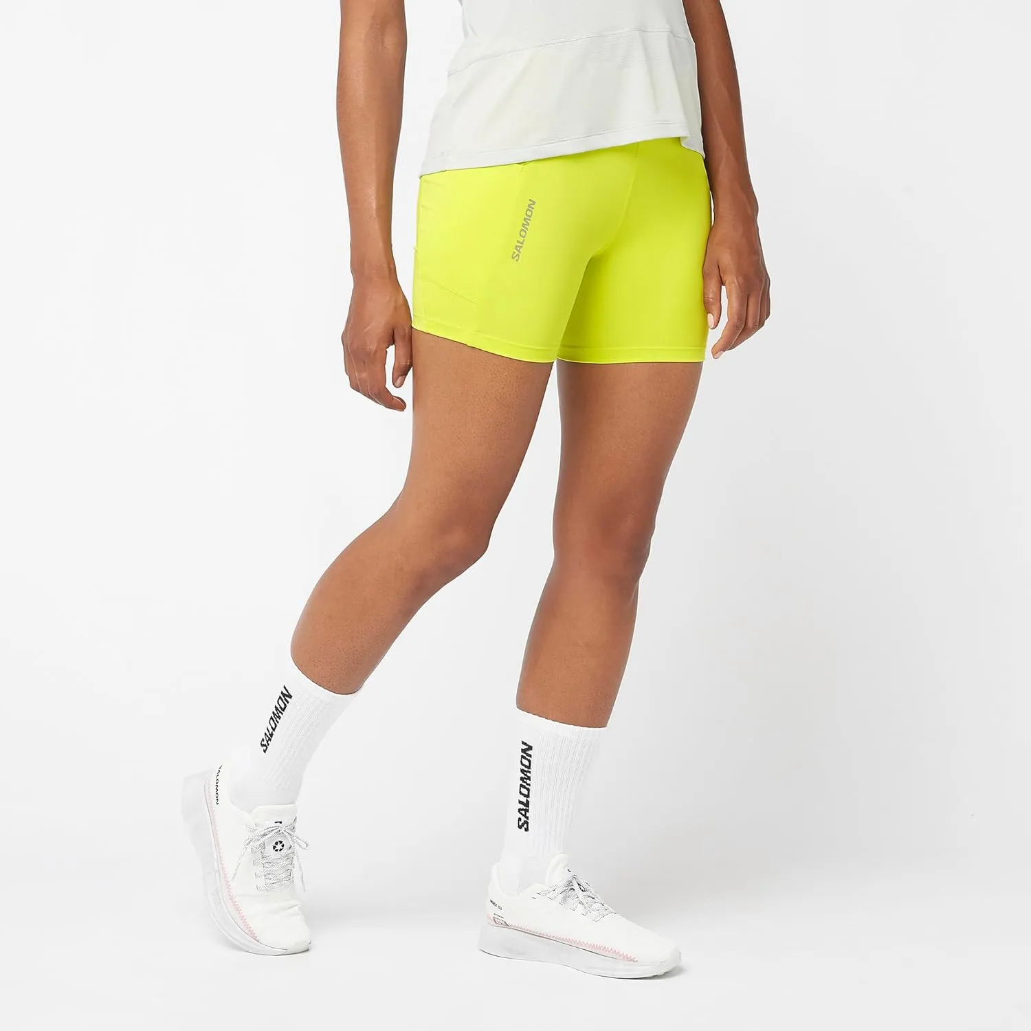 Salomon Women's Cross Run High-Waist Short Tights for Trail Running