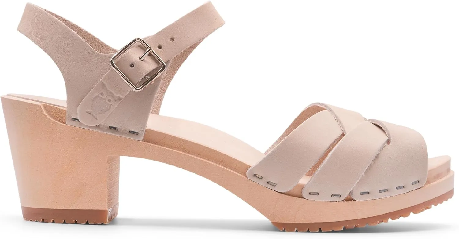 Sandgrens Handmade Swedish Wood Clogs for Women, High Heel Sandals | Rio Grande High