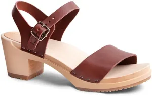 Sandgrens Handmade Swedish Wood Clogs for Women, High Heel Sandals | Vienna High