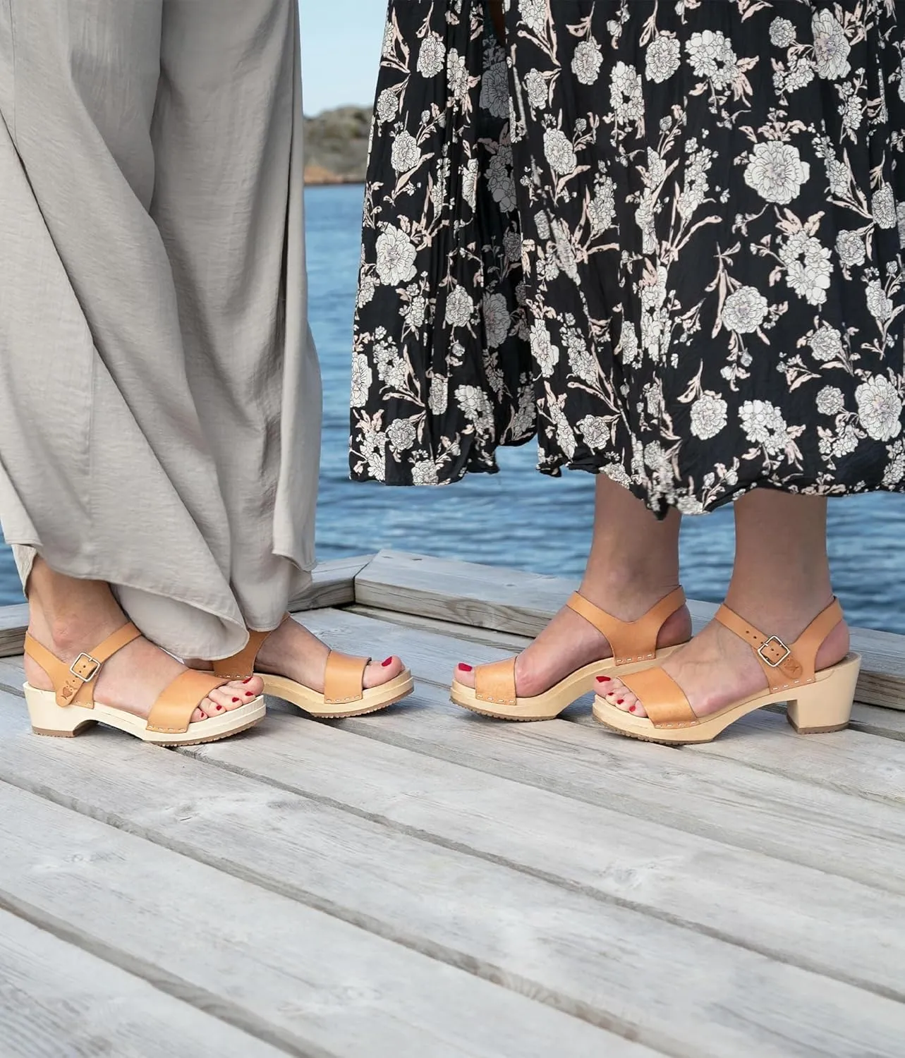 Sandgrens Handmade Swedish Wood Clogs for Women, High Heel Sandals | Vienna High