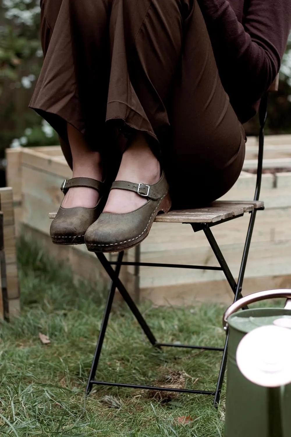 Sandgrens Handmade Swedish Wood Clogs for Women, Low Heel Sandals | Mary Jane