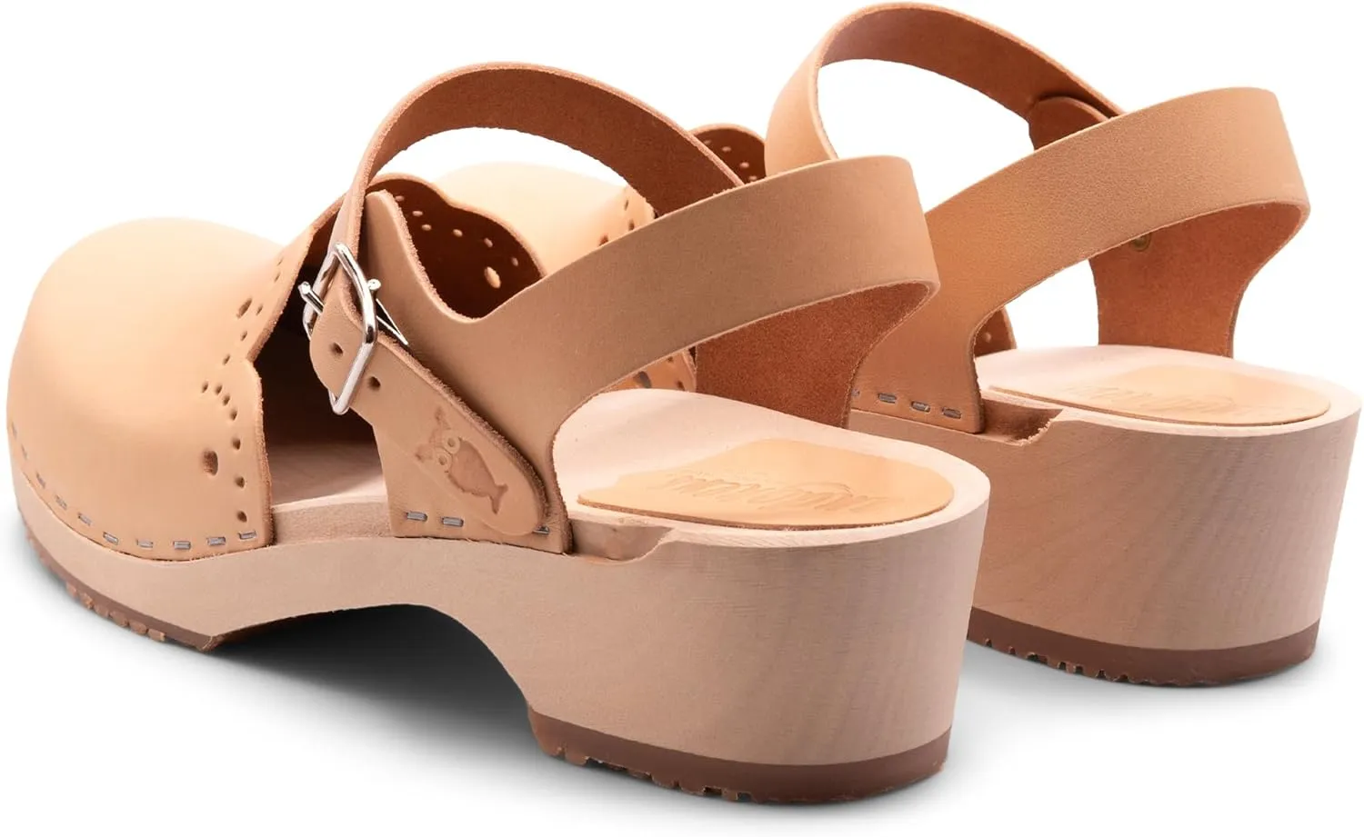 Sandgrens Handmade Swedish Wood Clogs for Women, Low Heel Sandals | Milan