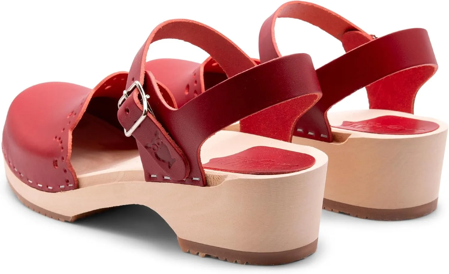 Sandgrens Handmade Swedish Wood Clogs for Women, Low Heel Sandals | Milan