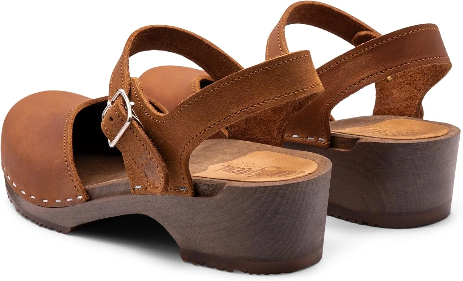 Sandgrens Handmade Swedish Wood Clogs for Women, Low Heel Sandals | Saragasso
