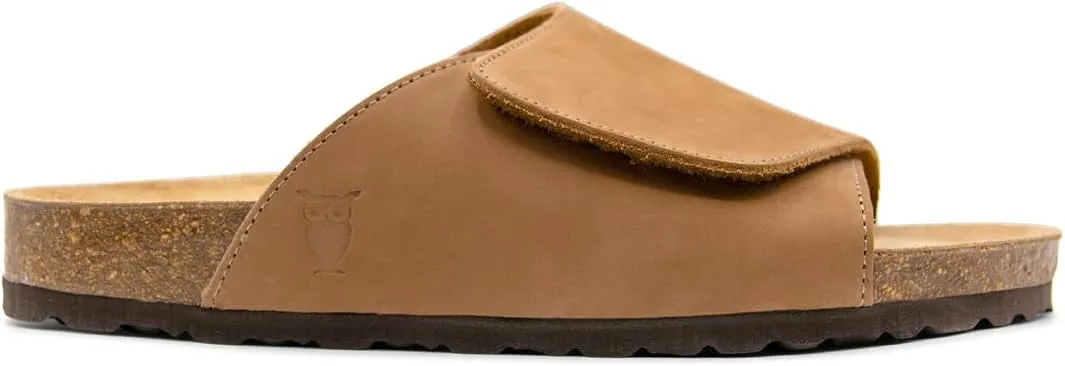 Sandgrens Handmade Unisex Cork Slides | European Top Grain Leather Sandals with Soft Suede Footbed, Adjustable Upper, and EVA Rubber Sole | Vigo