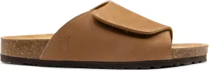 Sandgrens Handmade Unisex Cork Slides | European Top Grain Leather Sandals with Soft Suede Footbed, Adjustable Upper, and EVA Rubber Sole | Vigo
