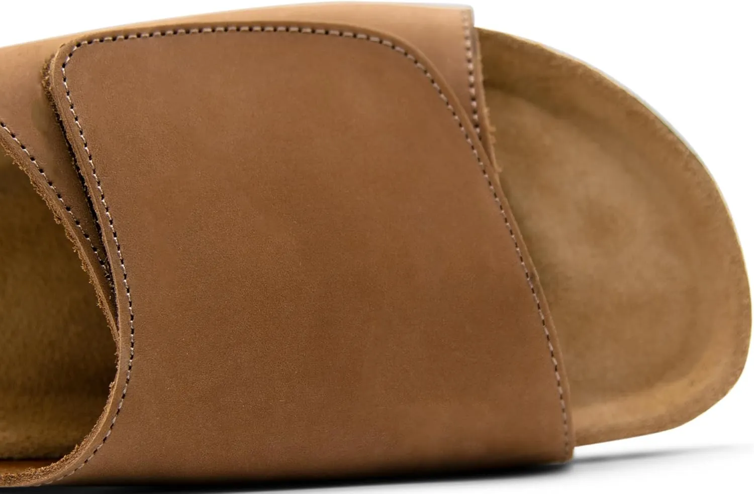 Sandgrens Handmade Unisex Cork Slides | European Top Grain Leather Sandals with Soft Suede Footbed, Adjustable Upper, and EVA Rubber Sole | Vigo