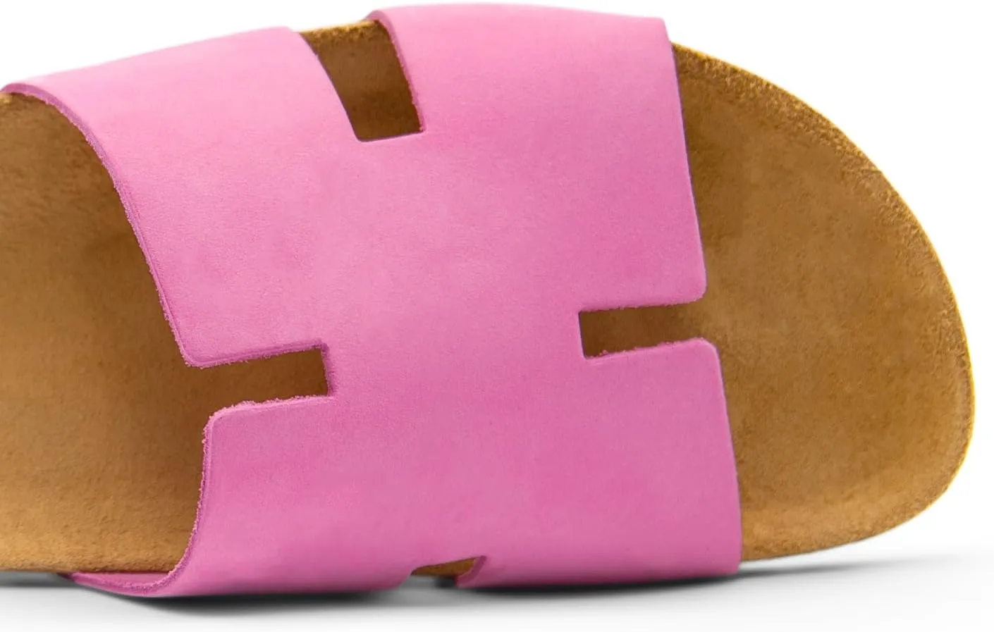 Sandgrens Handmade Unisex Cork Slides | European Top Grain Leather Sandals with Soft Suede Footbed and EVA Rubber Sole | Avila