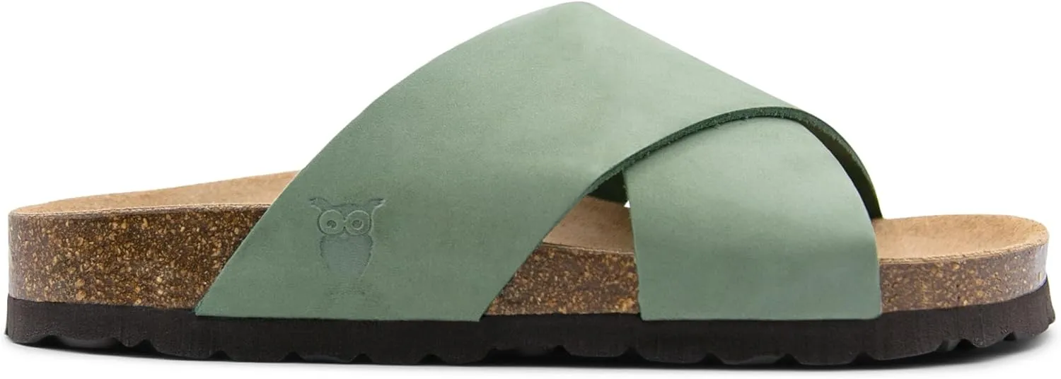 Sandgrens Handmade Unisex Cork Slides | European Top Grain Leather Sandals with Soft Suede Footbed and EVA Rubber Sole | Soria