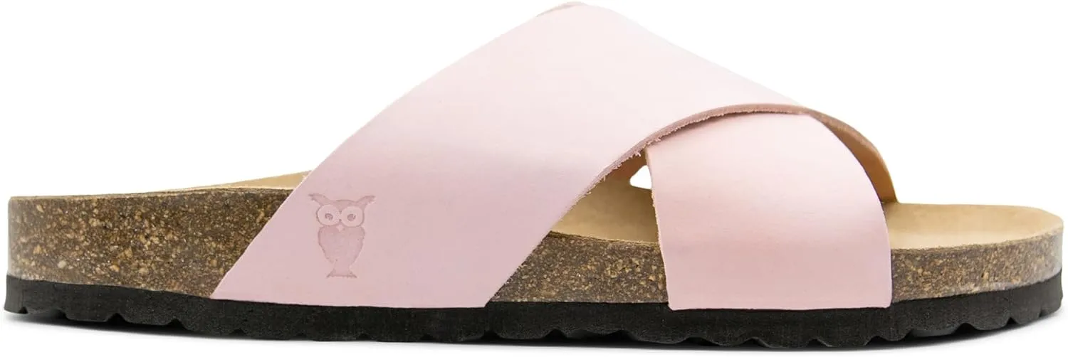 Sandgrens Handmade Unisex Cork Slides | European Top Grain Leather Sandals with Soft Suede Footbed and EVA Rubber Sole | Soria
