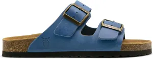 Sandgrens Handmade Unisex Cork Slides | European Top Grain Leather Sandals with Soft Suede Original Footbed, Adjustable Straps, and EVA Rubber Sole | Costa
