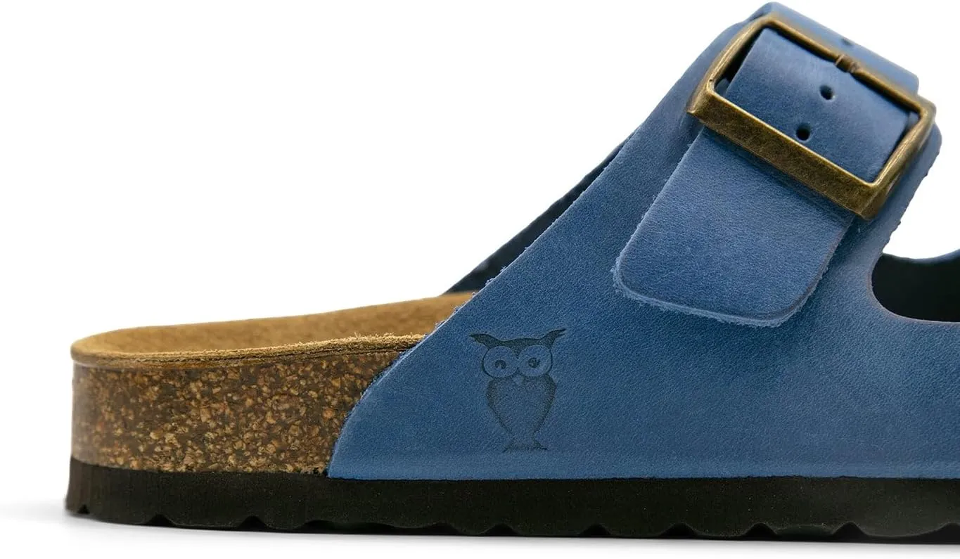 Sandgrens Handmade Unisex Cork Slides | European Top Grain Leather Sandals with Soft Suede Original Footbed, Adjustable Straps, and EVA Rubber Sole | Costa