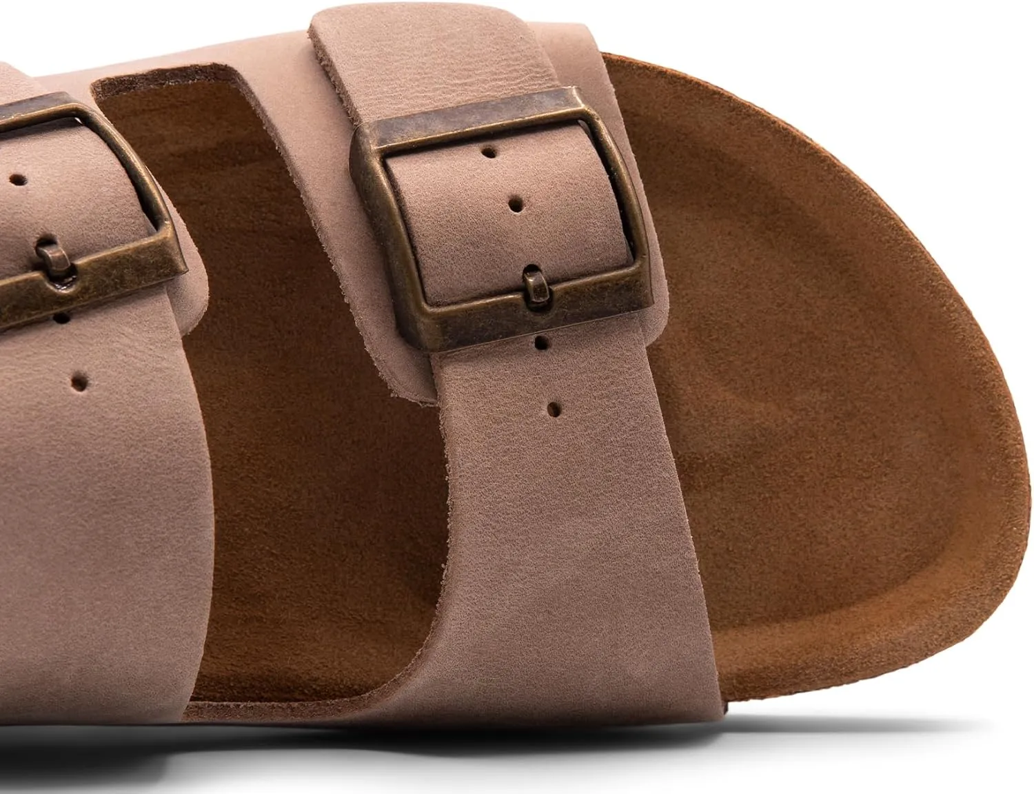 Sandgrens Handmade Unisex Cork Slides | European Top Grain Leather Sandals with Soft Suede Original Footbed, Adjustable Straps, and EVA Rubber Sole | Costa
