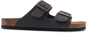 Sandgrens Handmade Unisex Cork Slides | European Top Grain Leather Sandals with Soft Suede Original Footbed, Adjustable Straps, and EVA Rubber Sole | Costa