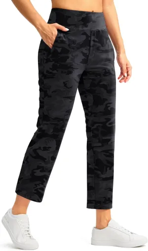 SANTINY Women's Pants with 3 Pockets 7/8 High Waisted Stretch Ankle Pants for Women Golf Casual Travel Athletic Work