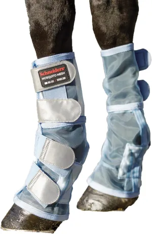 Schneiders Mosquito Mesh II Fitted Horse Fly Boots | Set of 2 | Superior Insect & UV Protection | Reflective Safety Features | Color Blue | Size Medium