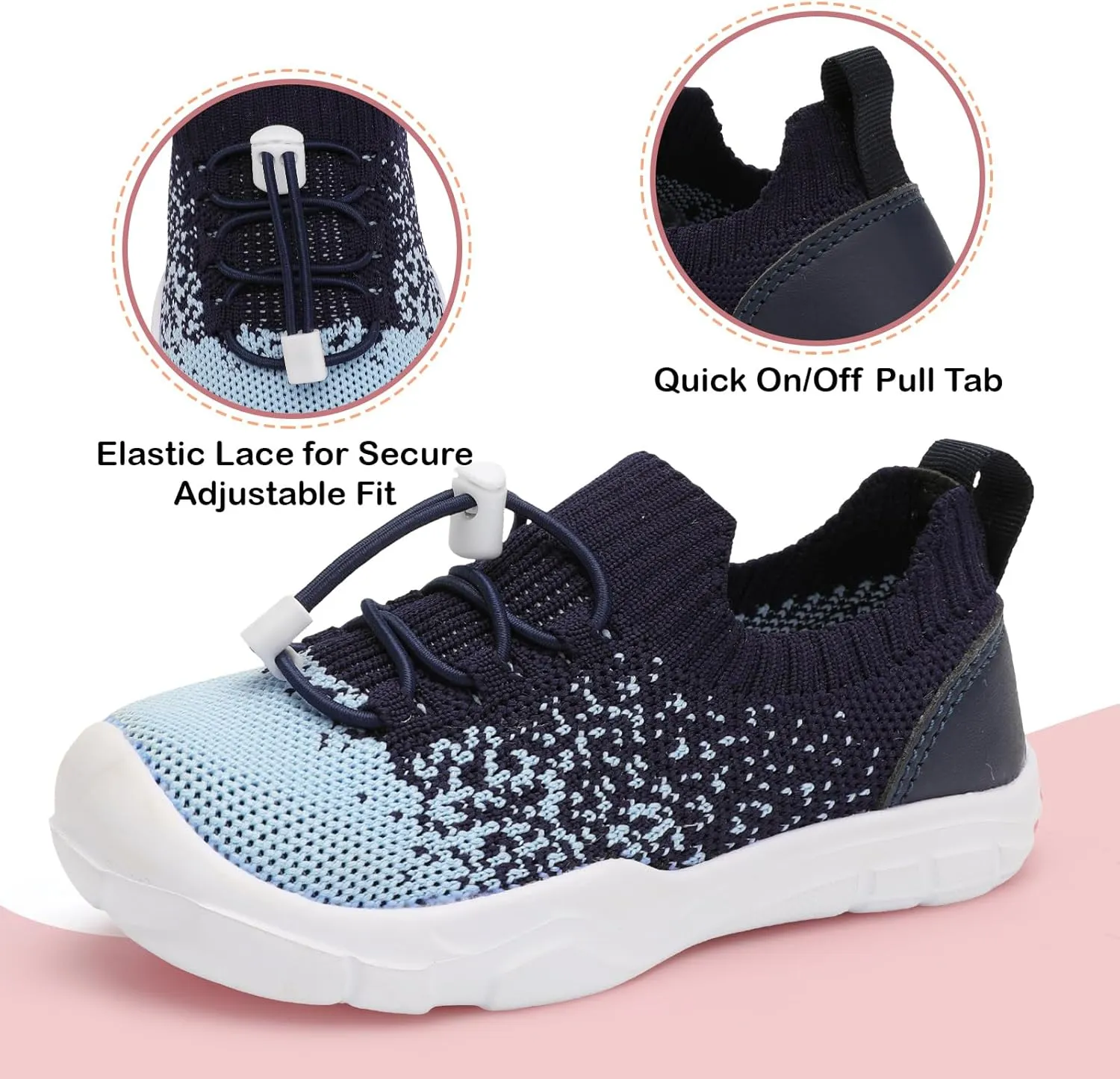 Scurtain Toddler Shoes Boys Girls Tennis Shoes Kids Barefoot Shoes Slip on Sneakers Breathable Walking Running Shoes