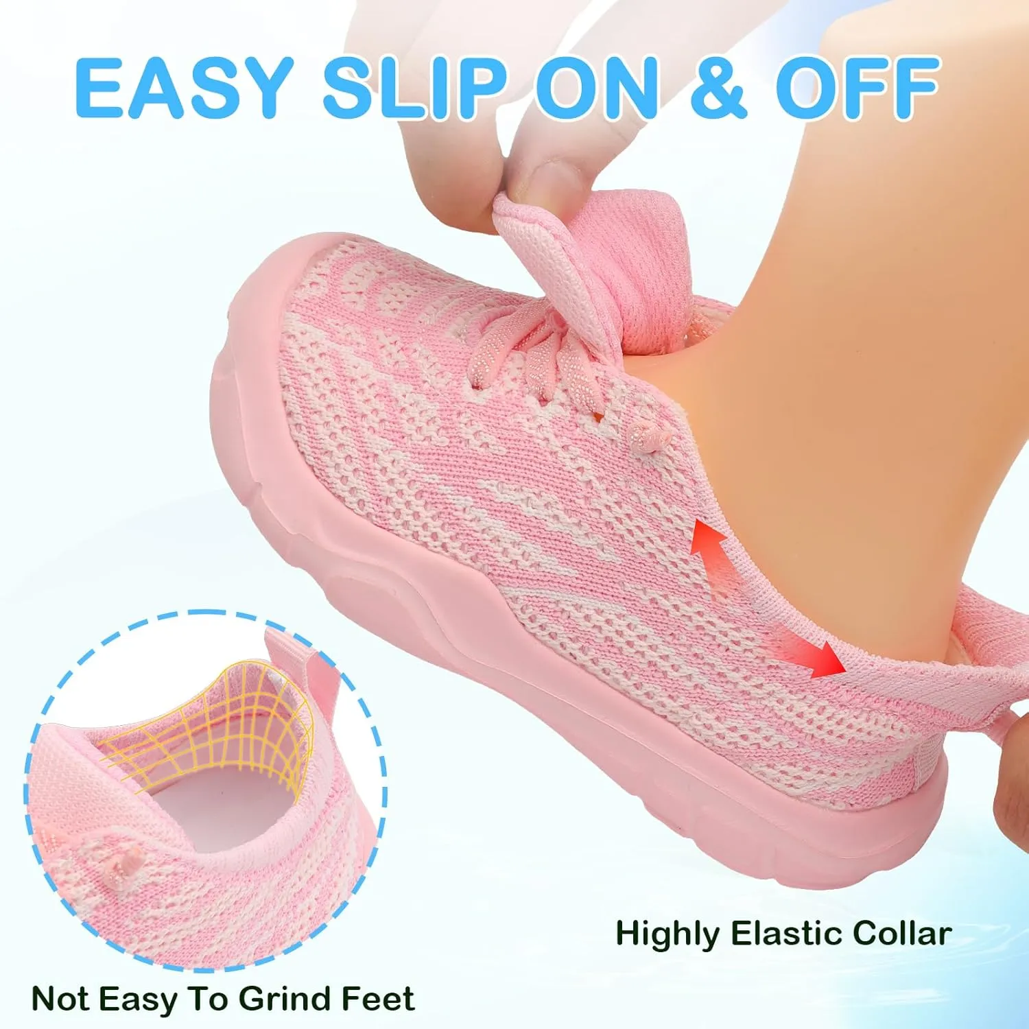 Scurtain Toddler Shoes Girls Boys Barefoot Shoes Kids Sneakers Breatherble Slip on Shoes