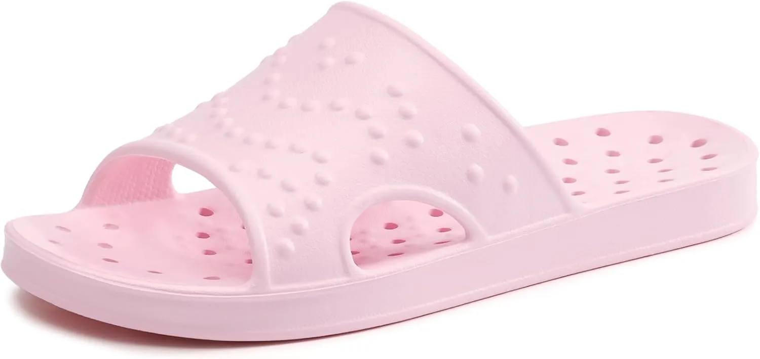shevalues Shower Shoes for Women with Arch Support Quick Drying Pool Slides Lightweight Beach Sandals with Drain Holes