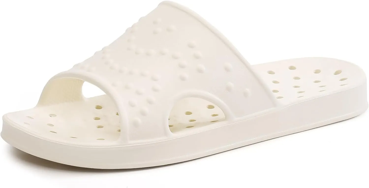 shevalues Shower Shoes for Women with Arch Support Quick Drying Pool Slides Lightweight Beach Sandals with Drain Holes