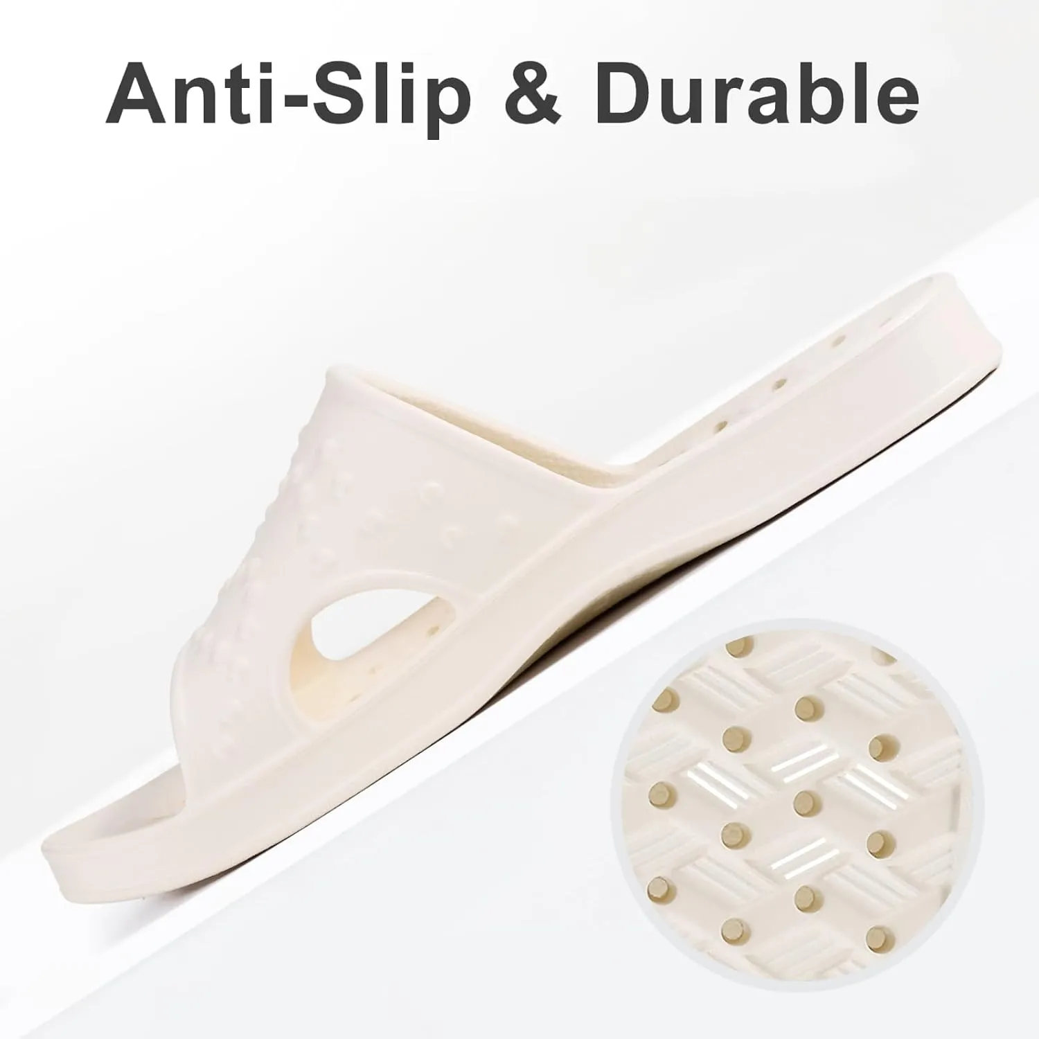 shevalues Shower Shoes for Women with Arch Support Quick Drying Pool Slides Lightweight Beach Sandals with Drain Holes