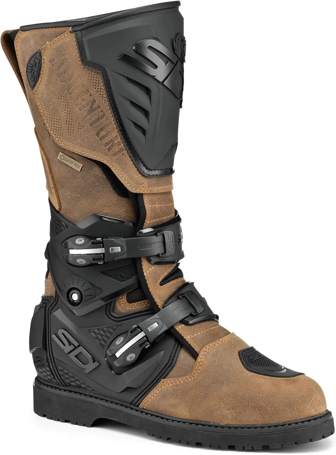 SIDI | Touring Motorcycle Boots, Professional Motocross Boots for Men ADVENTURE 2 GORE-TEX, Micro-Adjustable and Replaceable Buckles, Flex System, Velcro Strap