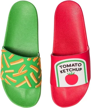 Slides & Slippers for Women, Men & Kids Pool Sandals Funny Designs Books Coffee Party Pizza Fox Bear Llama Clouds Footwear Gift