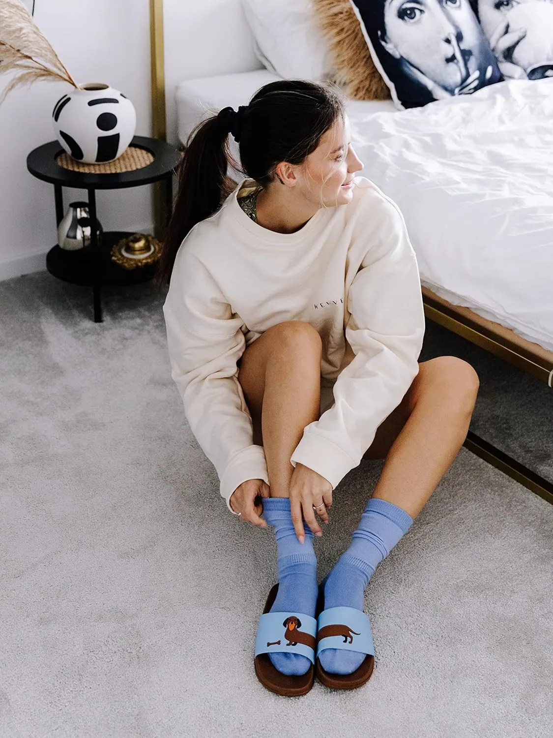 Slides & Slippers for Women, Men & Kids Pool Sandals Funny Designs Books Coffee Party Pizza Fox Bear Llama Clouds Footwear Gift