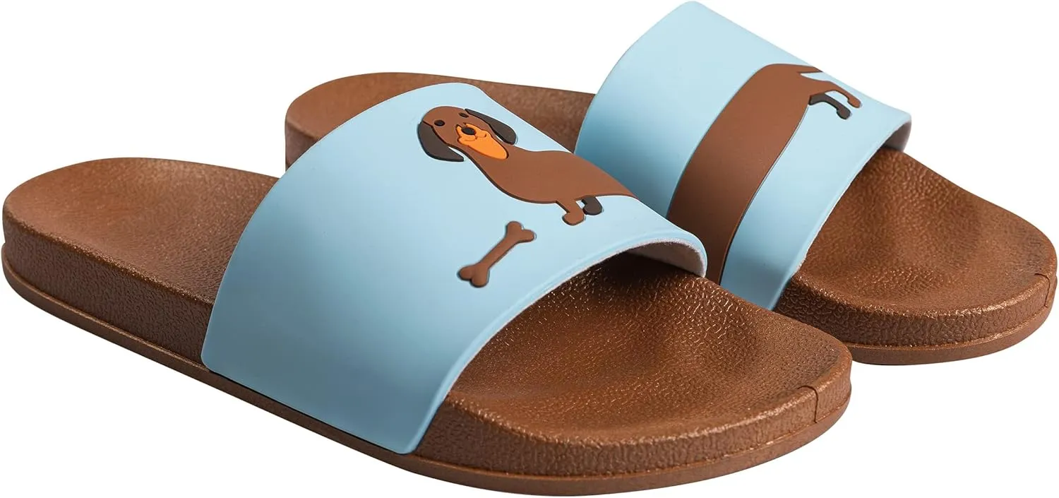 Slides & Slippers for Women, Men & Kids Pool Sandals Funny Designs Books Coffee Party Pizza Fox Bear Llama Clouds Footwear Gift