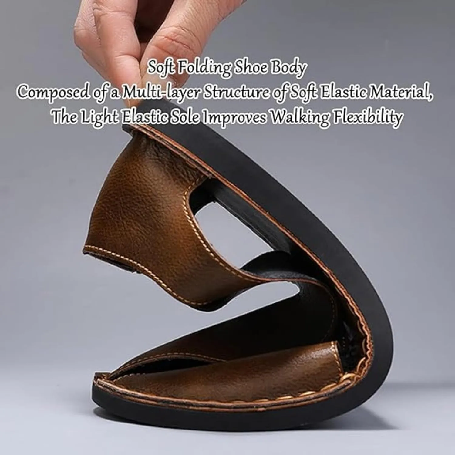 Soulario Leather Sandals for Men, Handcrafted Genuine Leather Dress Sandals with Anti-Slip Sole