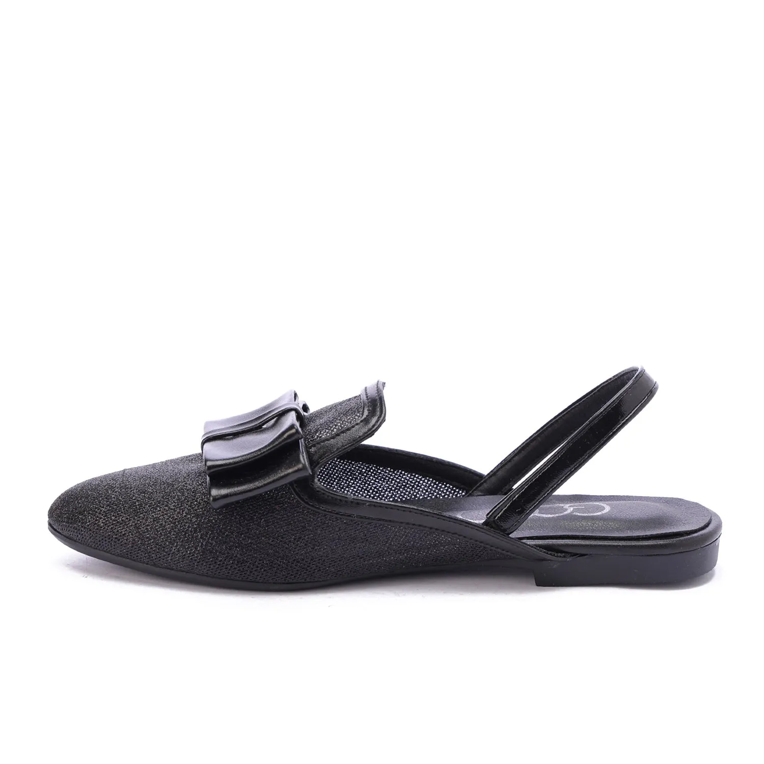 Sparkle Slingback Flats-Black