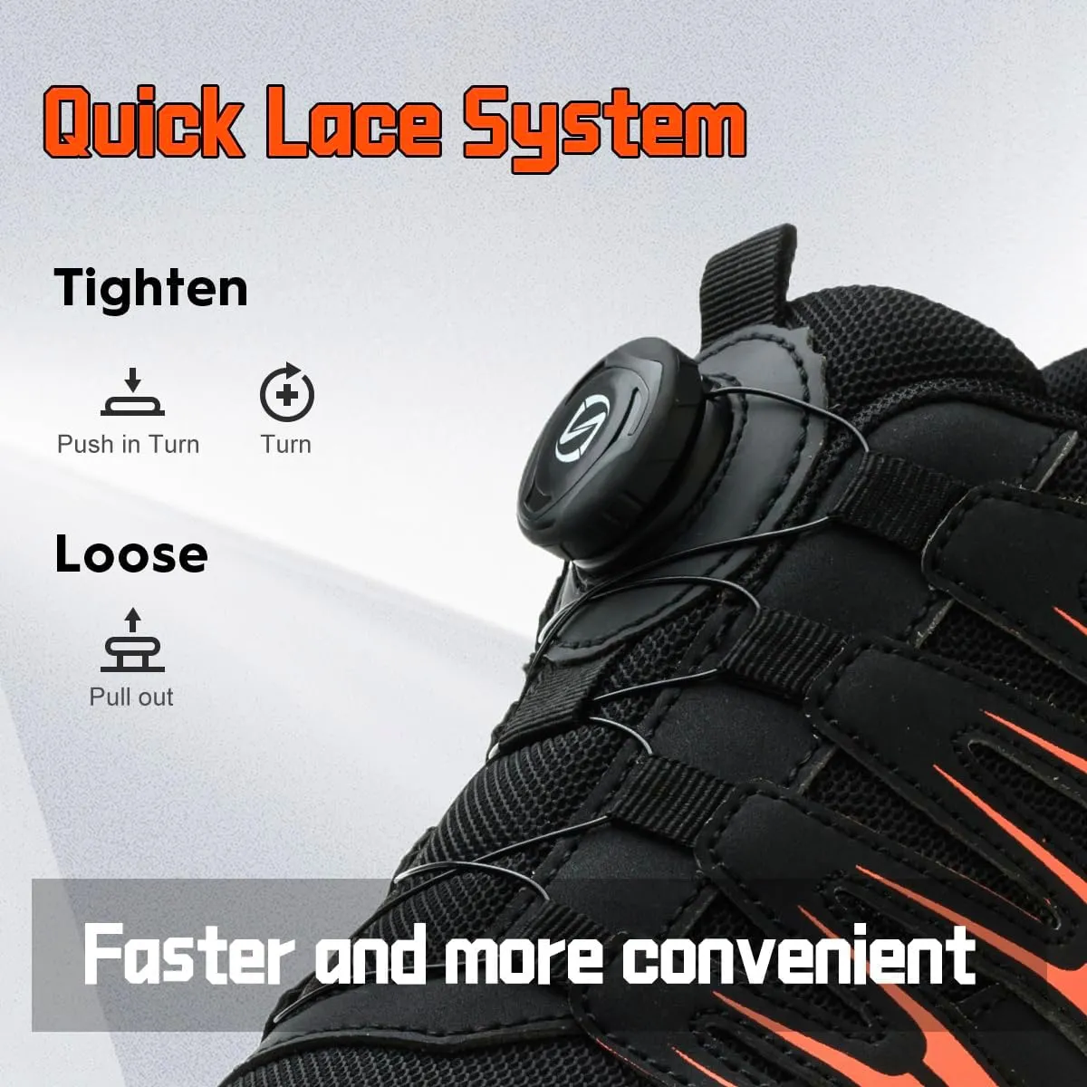 Steel Toe Shoes for Men Women, Comfortable Breathable Safety Sneakers, Lightweight Wide Work Shoes with Durable Soft Sole