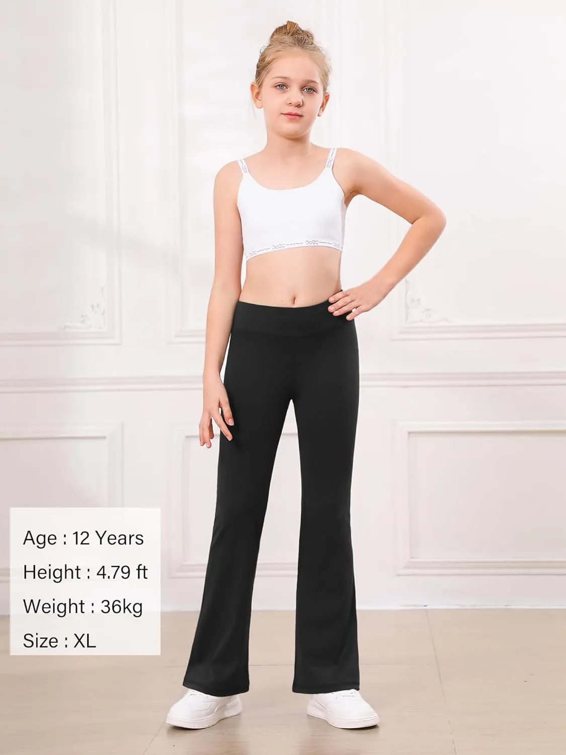 Stelle Girl's Flare Leggings High Waisted Yoga Pants Bootcut Dance Casual Pants Activewear Kids Bell Bottoms