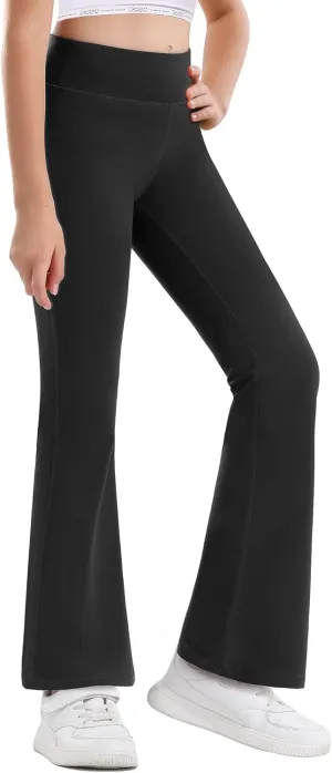 Stelle Girl's Flare Leggings High Waisted Yoga Pants Bootcut Dance Casual Pants Activewear Kids Bell Bottoms