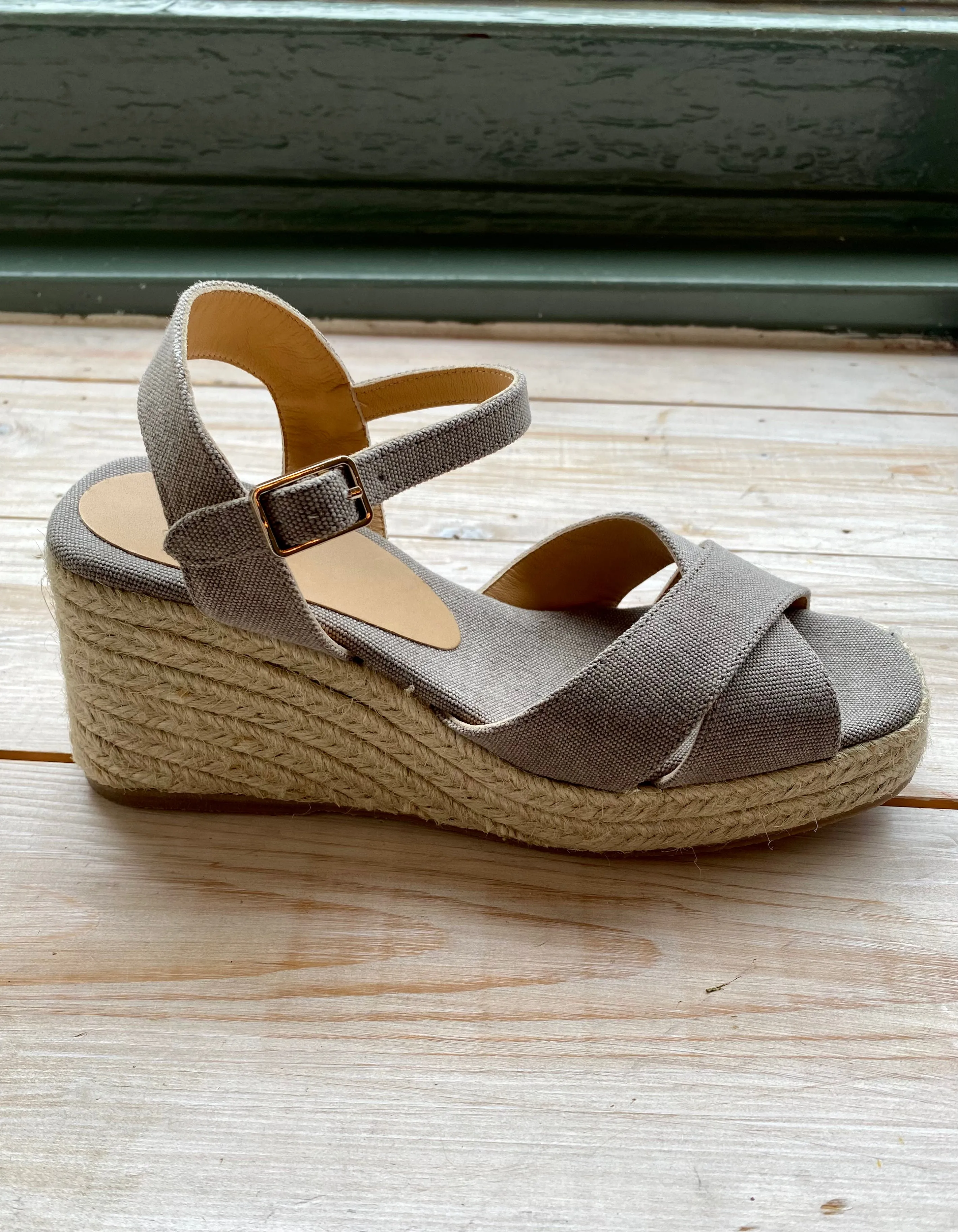 Thea Jute Espadrilles - 8cm - Grey