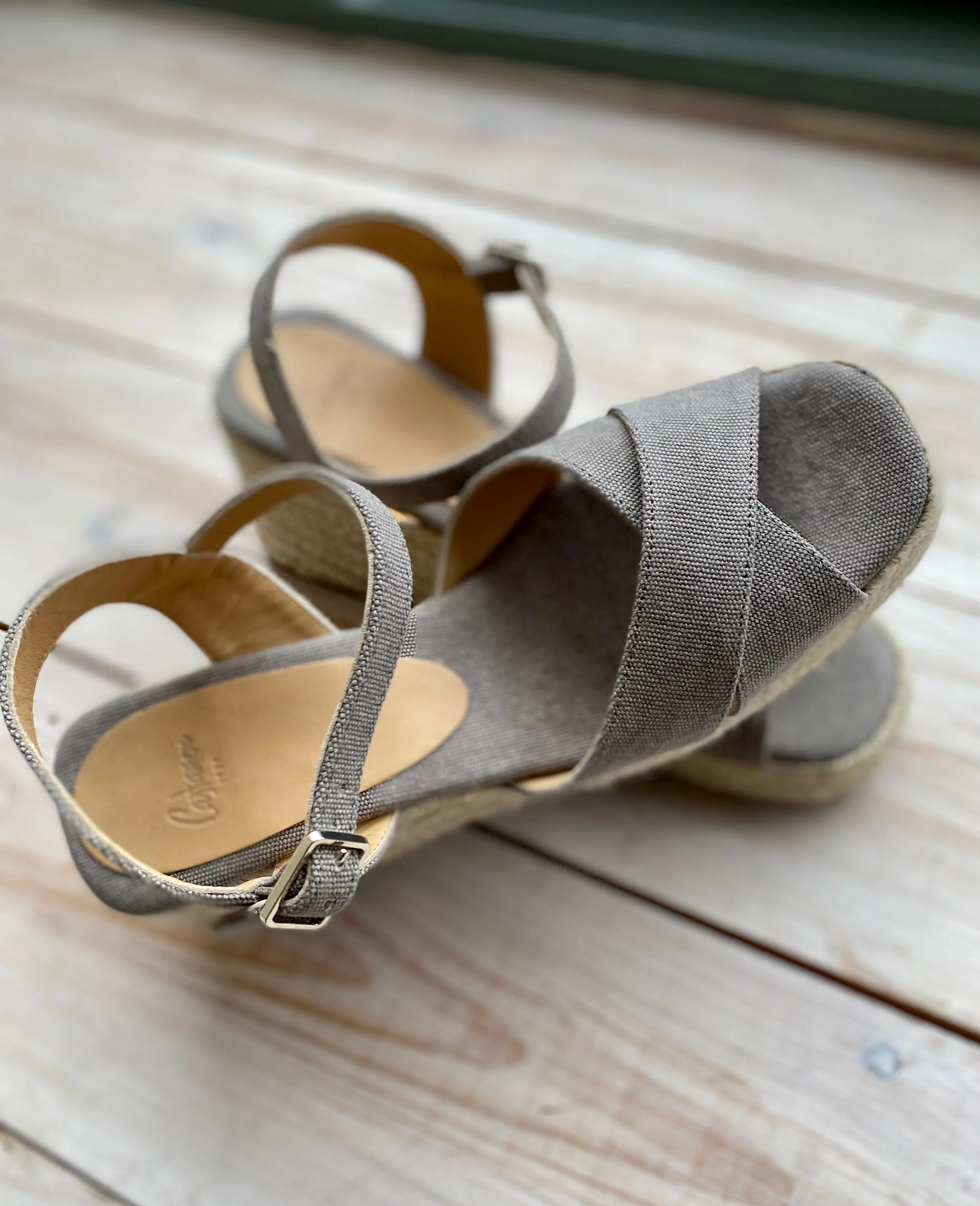 Thea Jute Espadrilles - 8cm - Grey