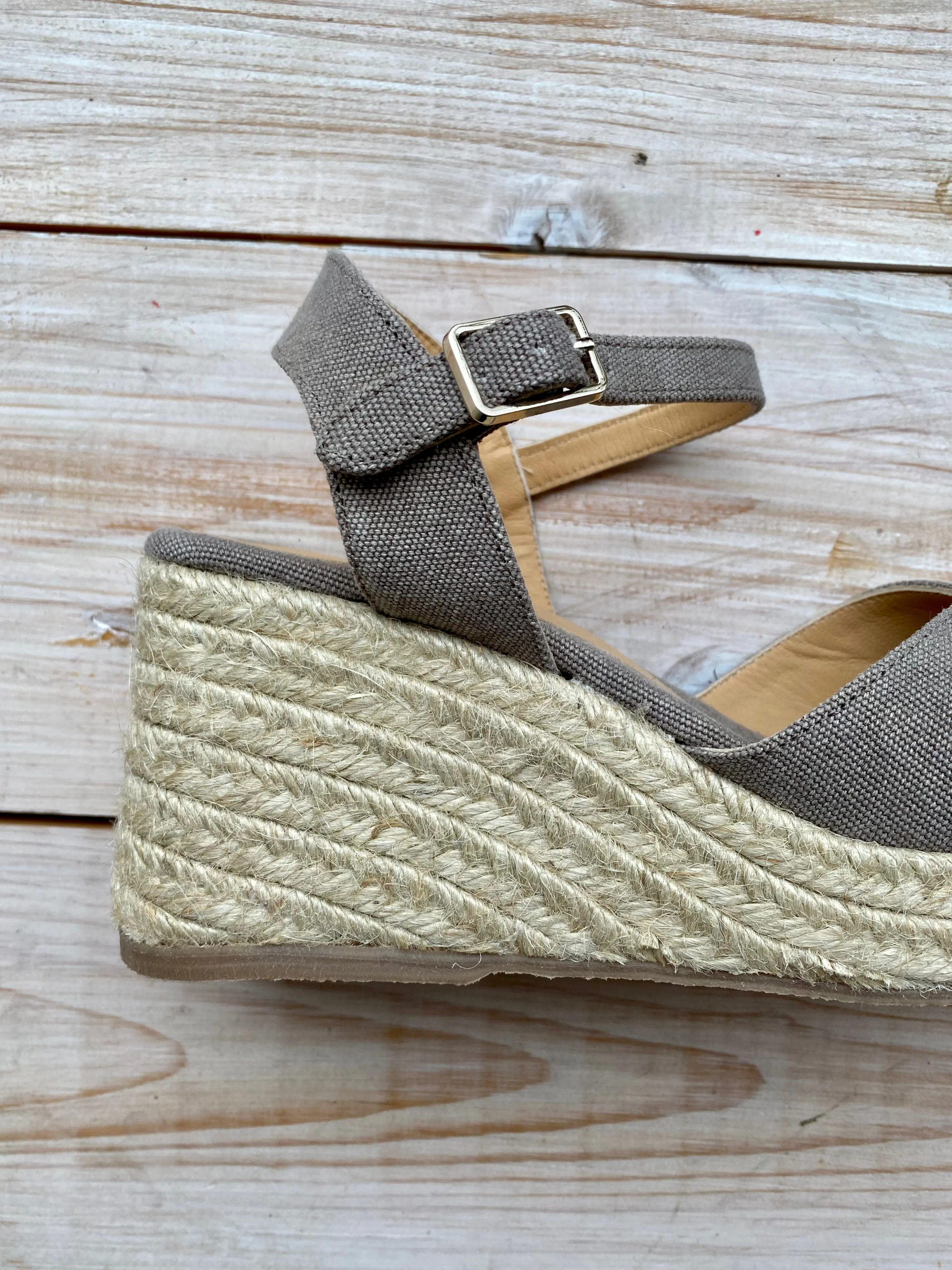 Thea Jute Espadrilles - 8cm - Grey