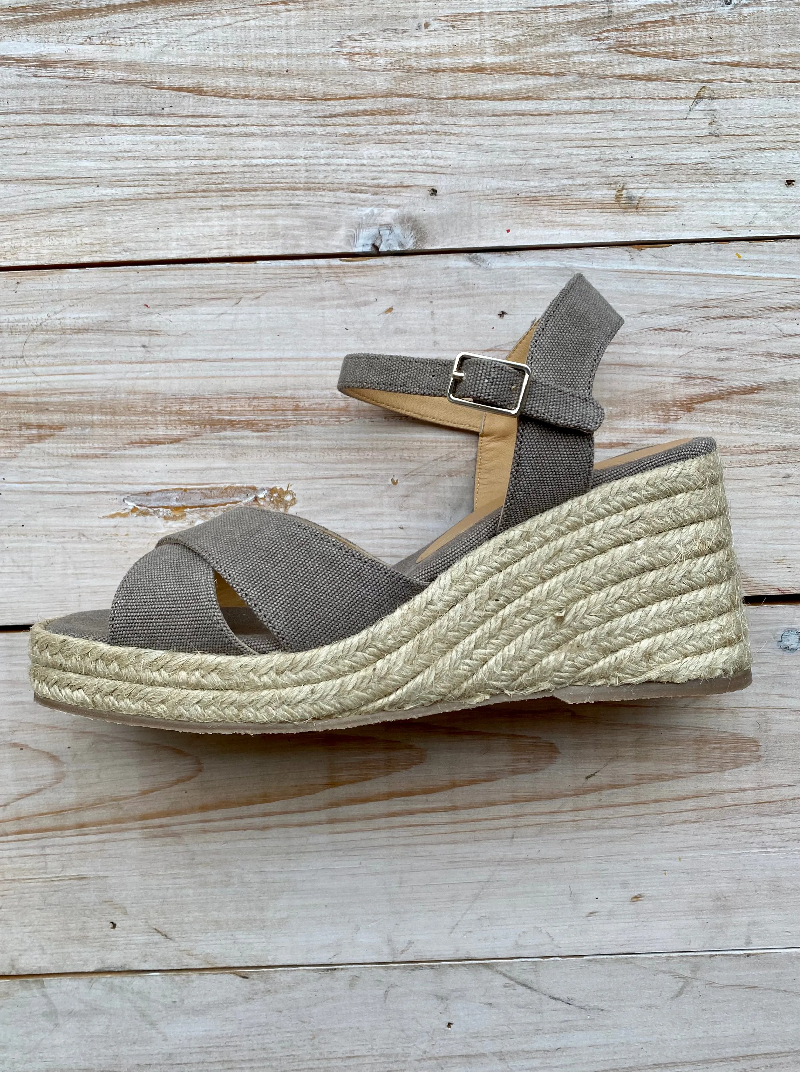 Thea Jute Espadrilles - 8cm - Grey