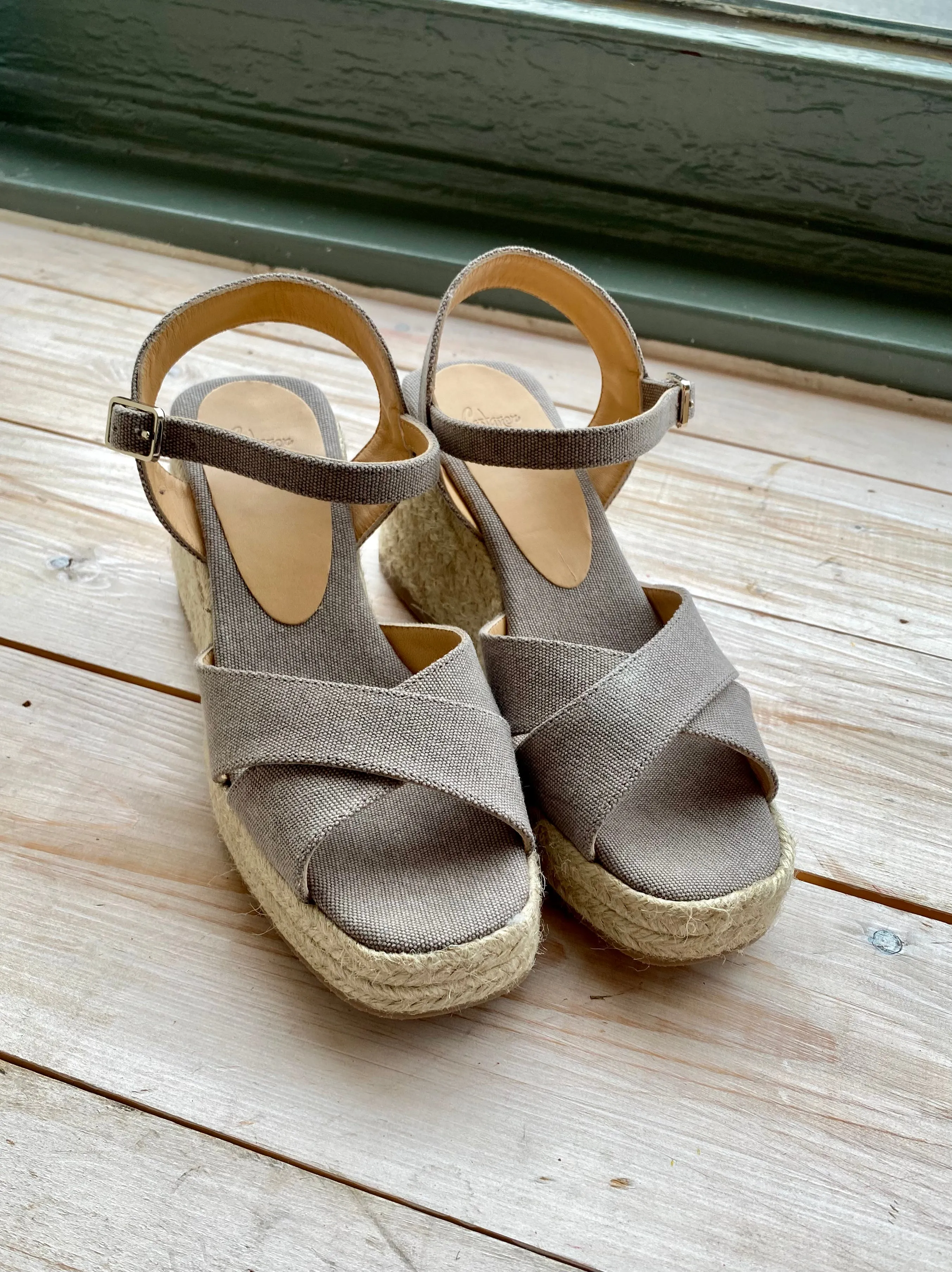 Thea Jute Espadrilles - 8cm - Grey