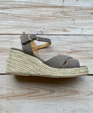 Thea Jute Espadrilles - 8cm - Grey