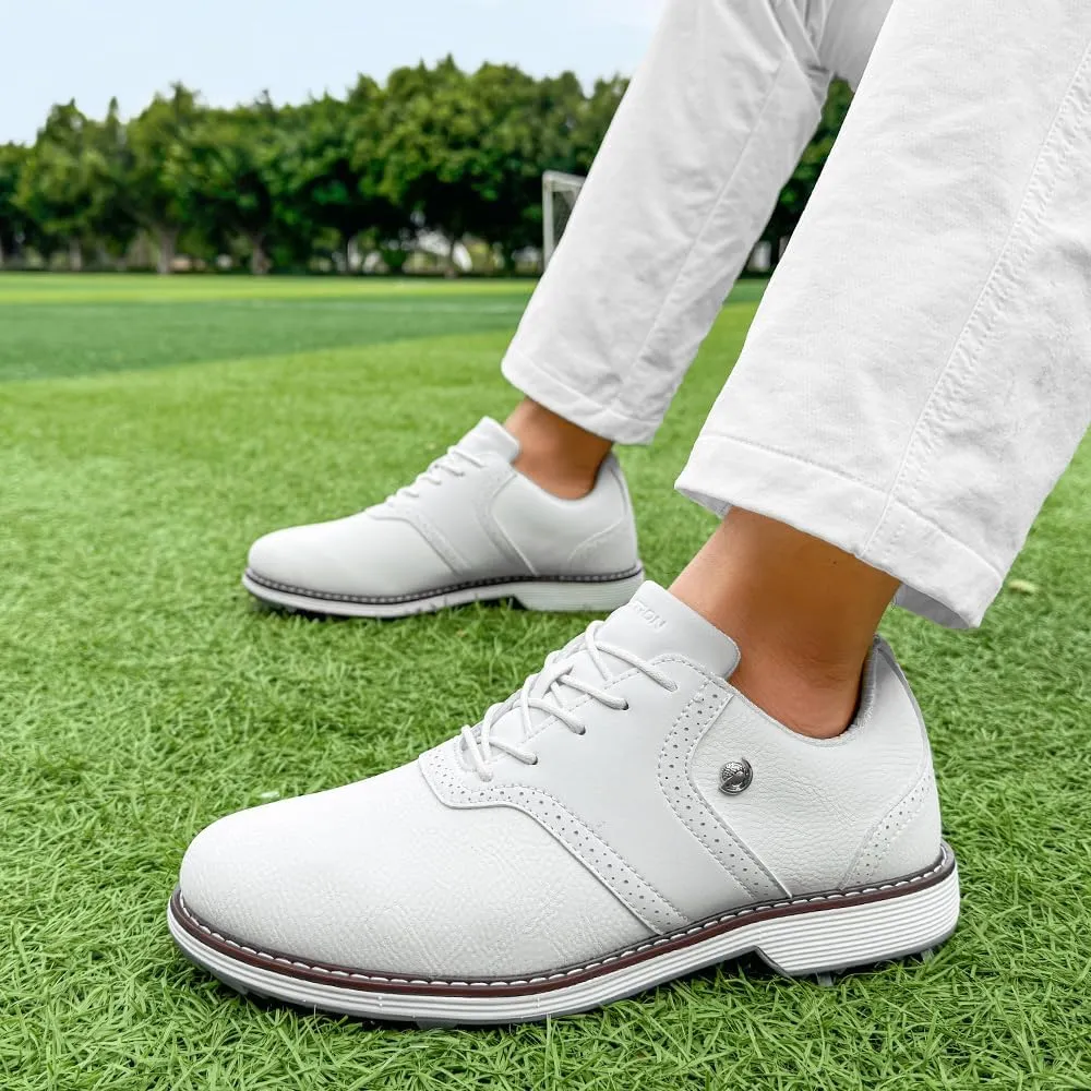 THESTRON Men Professional 9 Spikes Golf Shoes Waterproof Golf Training Sneakers Turf Walking Sneakers Male Spikes Golf Footwears Comfort Golfing Wears