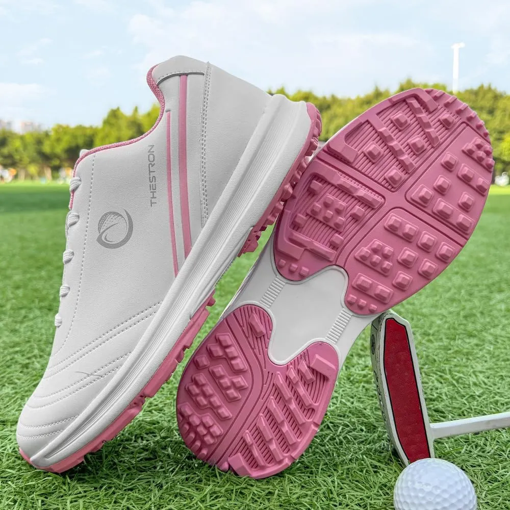 THESTRON Professional Women's Golf Shoes Spikeless Outdoor Golf Sport Training Walking Sneakers Comfortable Ladies Shoes for Golfing