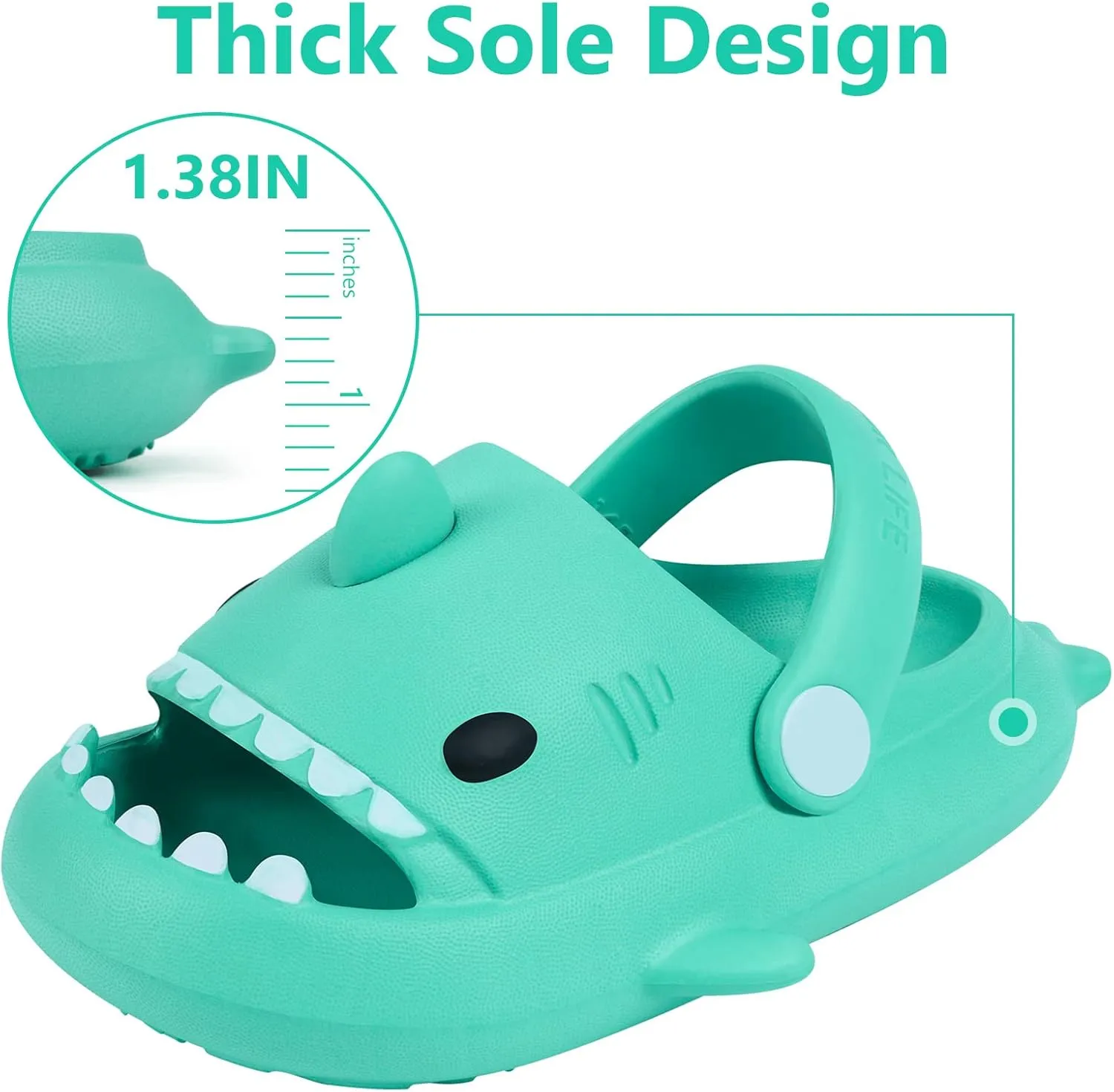 Toddler Shark Cloud Slides | Kids Shower Sandals | Boys Girls Cute Cartoon Fish Flip Flops | Beach Pool Home Slippers Shoes | Quick Dry Non-Slip