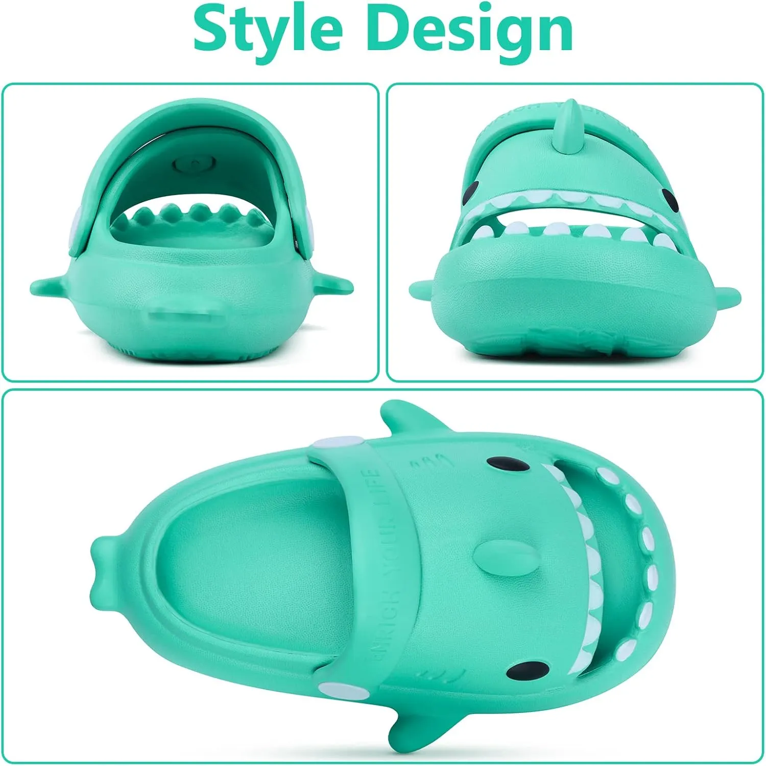 Toddler Shark Cloud Slides | Kids Shower Sandals | Boys Girls Cute Cartoon Fish Flip Flops | Beach Pool Home Slippers Shoes | Quick Dry Non-Slip