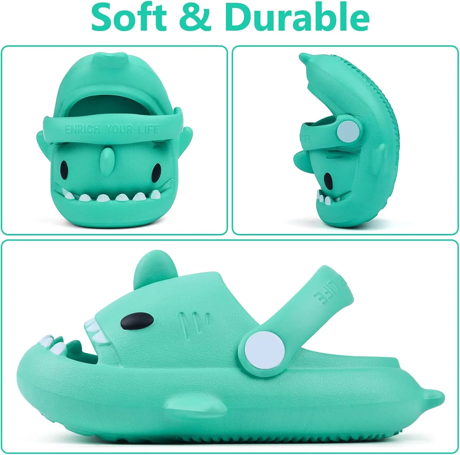 Toddler Shark Cloud Slides | Kids Shower Sandals | Boys Girls Cute Cartoon Fish Flip Flops | Beach Pool Home Slippers Shoes | Quick Dry Non-Slip
