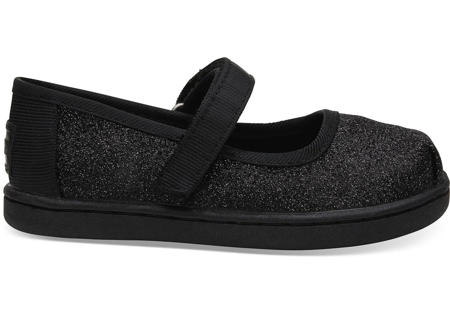 Toms Black Iridescent Glimmer Tiny Mary Jane Flats 10012554