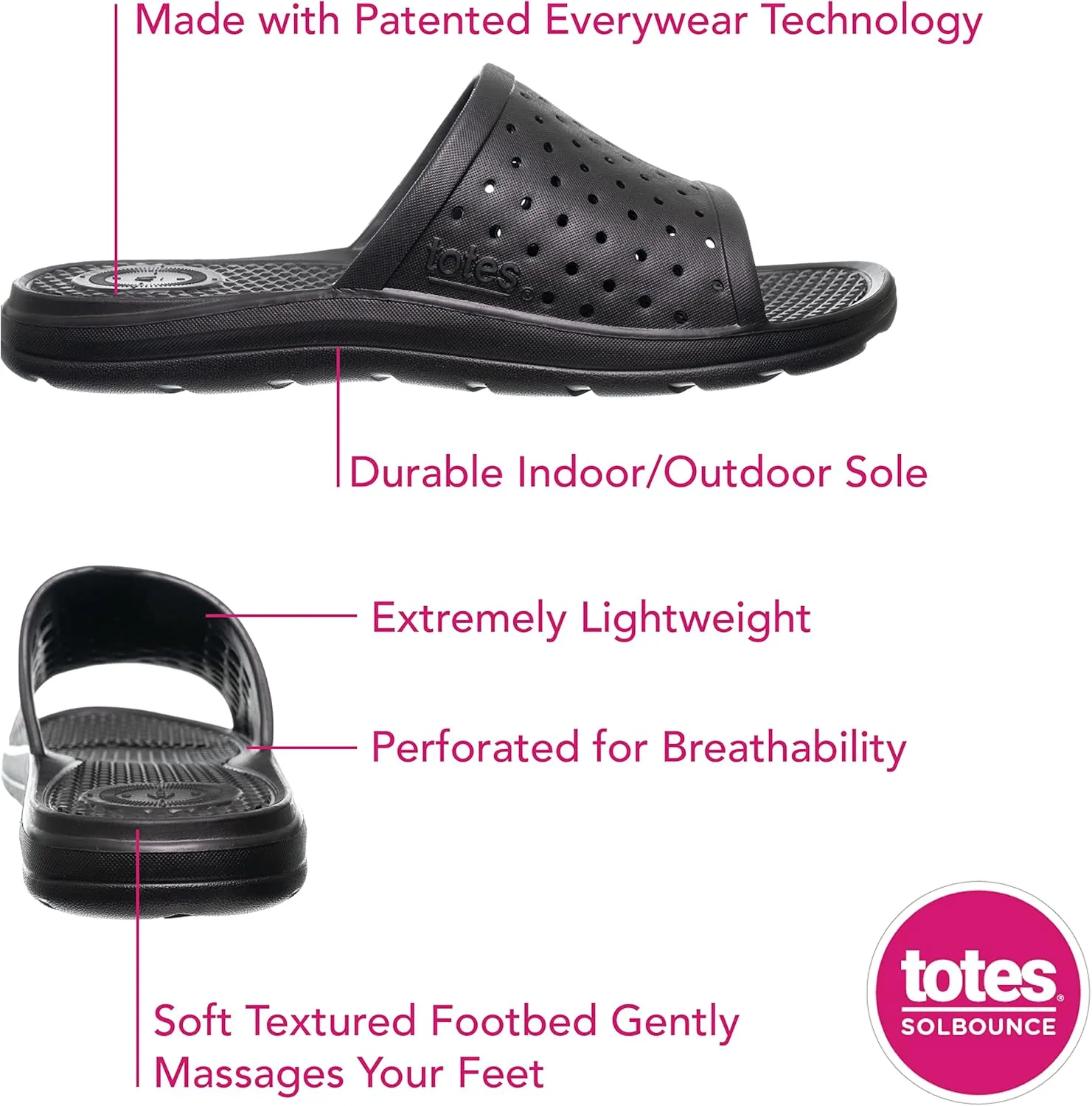 totes Men's Everywear Slide Sandal