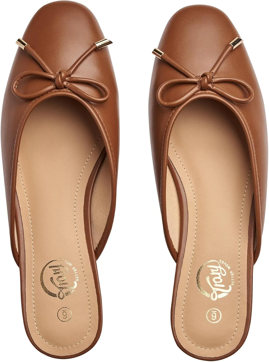 Trary Mules for Women 2025, Womens Mules Slip on Comfortable Bow Pointed Toe Womens Loafers, Backless Flats Mules Shoes for Women with Knot