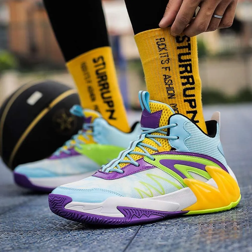 VAXAV Unisex Professional Outdoor Sports Sneakers High Top Basketball Athletic Running Tennis Shoes